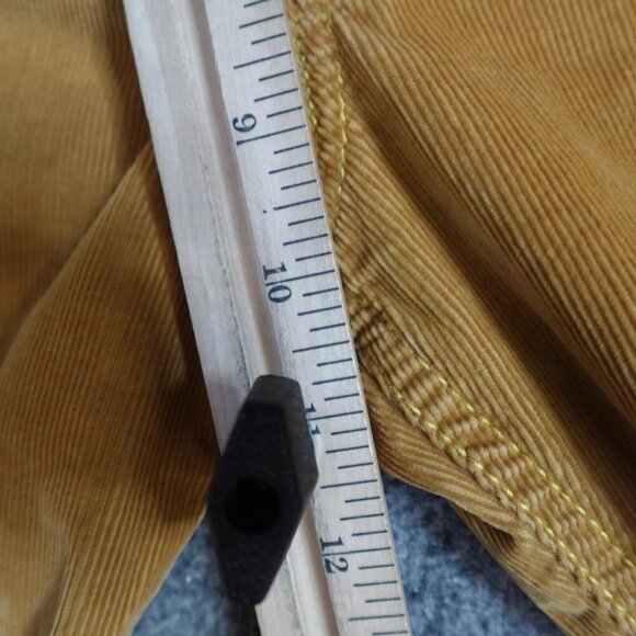 Paul Stuart Pants 38 x 28 Yellow Corduroy Solid Cotton Elastane - Picture 6 of 11